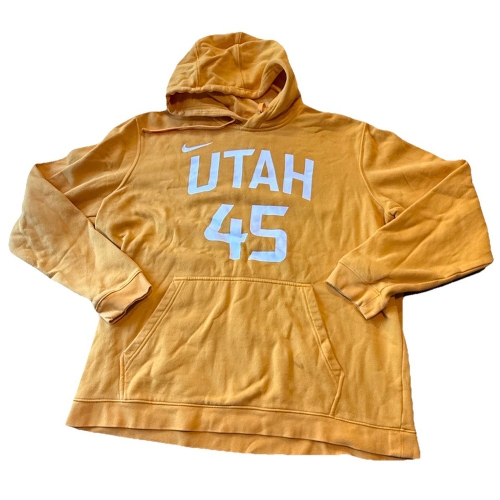 Nike Donovan Mitchell #45 Utah Jazz Number Hoodie Size XL‎ Yellow Gold